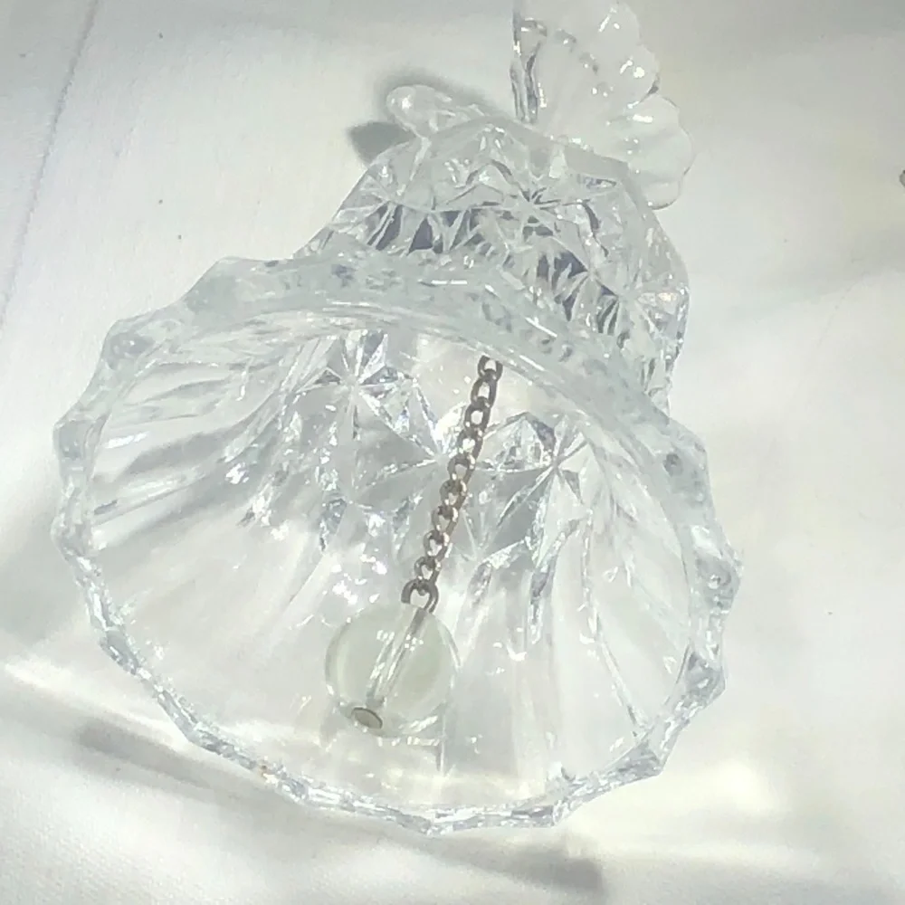VINTAGE CUT CRYSTAL BELL WITH BUTTERFLY TOP